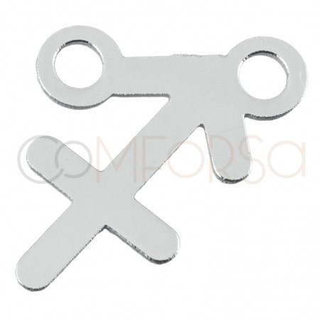 Distanziatore segno del Sagittario 8mm argento placcato oro