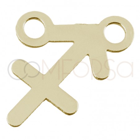 Distanziatore segno del Sagittario 8mm argento placcato oro