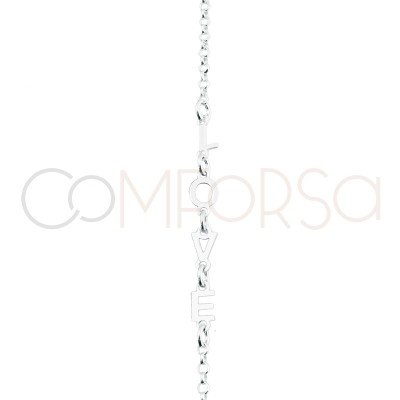 Bracciale Love 17 + 3cm di prolunga argento placcato oro