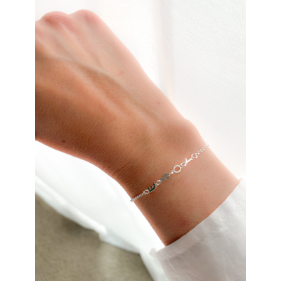 Bracciale Love 17 + 3cm di prolunga argento placcato oro