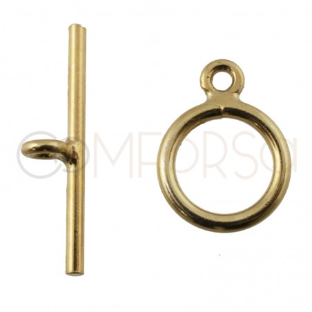 Chiusura anello 10 mm barra 19 mm argento 925 placcato oro