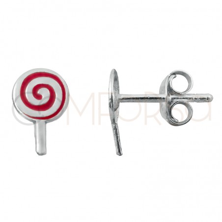 Orecchino lecca-lecca a spirale 5x8mm Argento 925