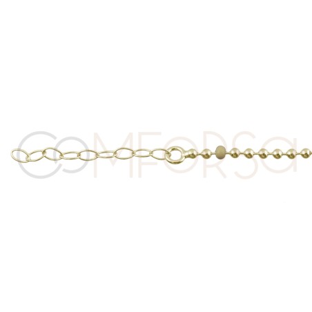 Bracciale con perline color pastello 17cm + 4cm argento placcato oro