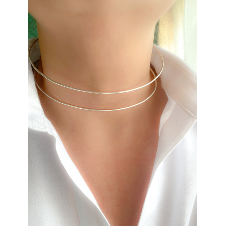 Choker doppio filo 1.5mm argento placcato oro