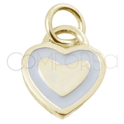 Ciondolo cuore bianco 11x9mm Argento 925