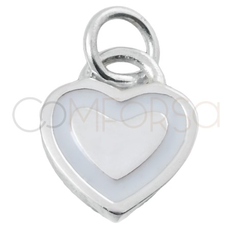 Ciondolo cuore bianco 11x9mm Argento 925