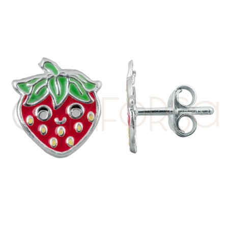 Orecchino fragole sorridenti 8x9mm argento 925