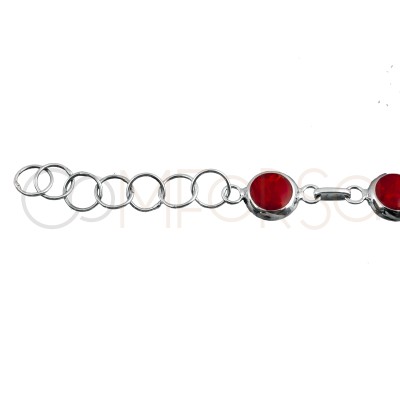 Bracciale color corallo 8mm Argento 925