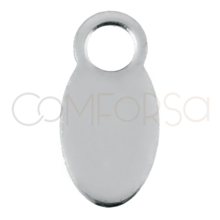 Lamiera a contrasto ovale 9 x 4mm argento 925