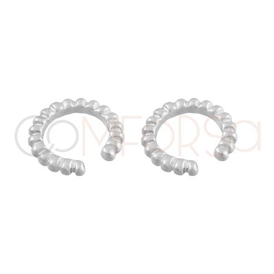 Ear cuff palline 11.5mm argento 925 placcato oro