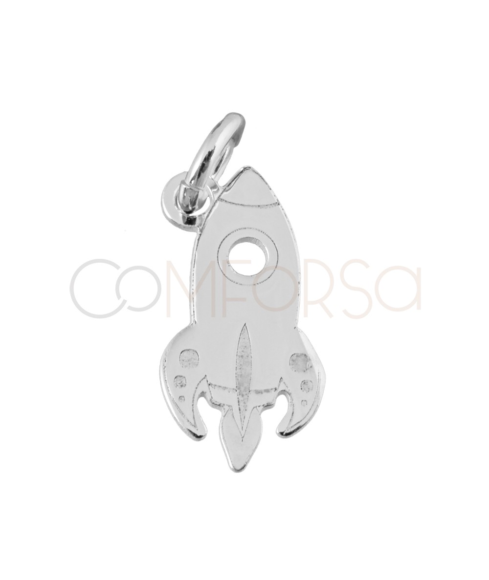 Ciondolo razzo spaziale 6.7x13mm Argento 925