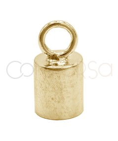 Tubo cavo con anellino 5.1(Ø) x 6 argento 925 placcato oro
