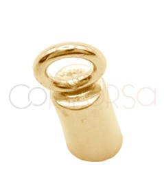 Tubo cavo con anellino 3.1(Ø) x 6 mm argento 925 placcato oro