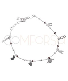 Bracciale con pendenti 18+3 cm in argento 925