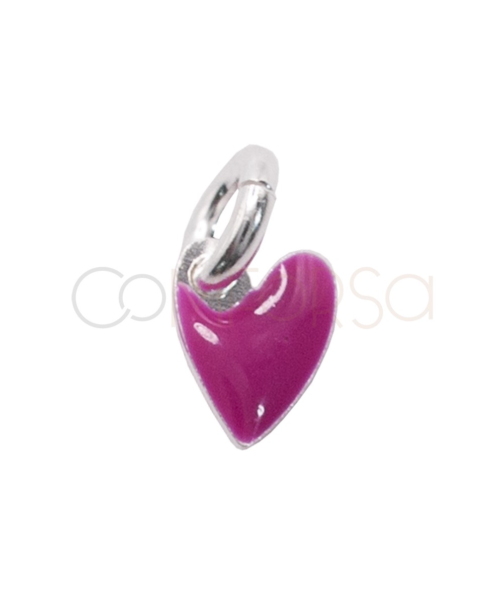 Collana catena acciaio smaltato fucsia lilla