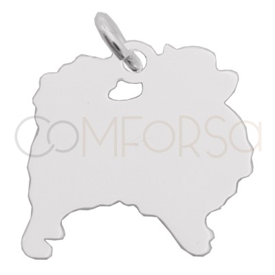 Ciondolo cane Volpino Pomerania 15 x 15mm argento 925