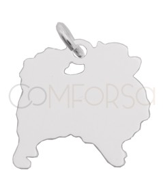 Ciondolo cane Volpino Pomerania 15 x 15mm argento 925