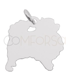 Personalizzazione 1 lato ciondolo cane Volpino Pomerania 15 x 15mm argento 925