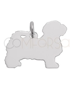 Personalizzazione 1 lato ciondolo cane Bichon Maltese 16 x 15mm Argento 925