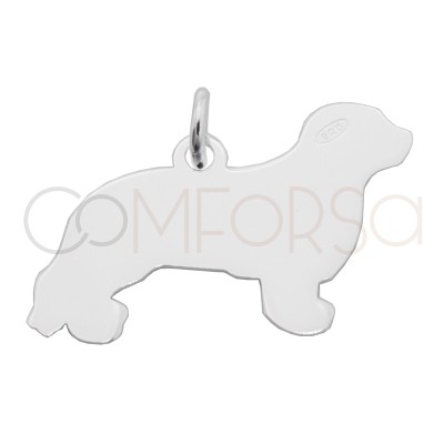 Personalizzazione 1 lato ciondolo cane Cocker spaniel 24 x 15mm Argento 925