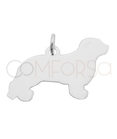 Personalizzazione 1 lato ciondolo cane Cocker spaniel 24 x 15mm Argento 925