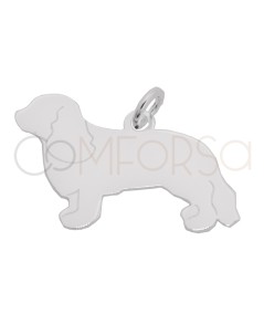 Personalizzazione 1 lato ciondolo cane Cocker spaniel 24 x 15mm Argento 925