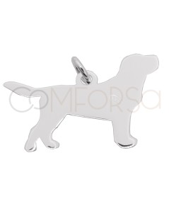 Personalizzazione 1 lato ciondolo cane Labrador 23 x 15mm Argento 925