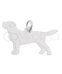 Personalizzazione 1 lato ciondolo cane Labrador 23 x 15mm Argento 925