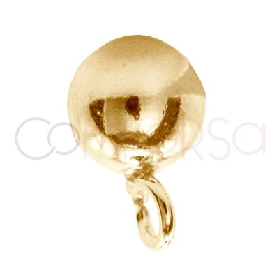 Orecchino Sfera con anello 5 mm argento 925ml placcato oro