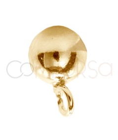 Orecchino Sfera con anello 5 mm argento 925ml placcato oro