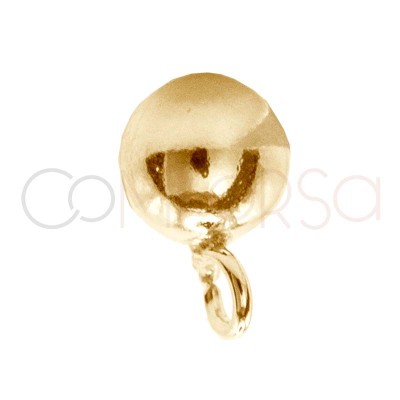 Orecchino Sfera con anello 3 mm argento 925 placcato oro