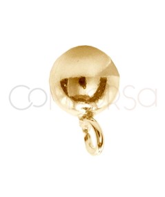 Orecchino Sfera con anello 3 mm argento 925 placcato oro