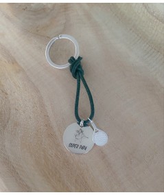 Personalizzazione 1 lato ciondolo 20mm frase Super Papá in Argento 925