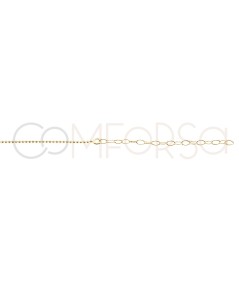 Collanina combinata con anello centrale 40cm + 6cm argento placcato oro