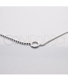 Bracciale combinato con anello centrale 15cm + 3cm argento 925