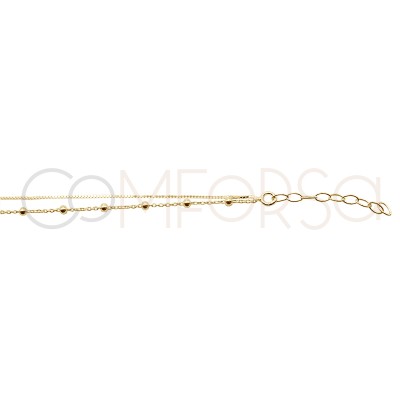 Bracciale veneziana con perline 15cm + 3cm argento 925