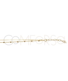 Bracciale veneziana con perline 15cm + 3cm argento 925