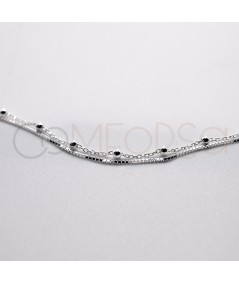 Bracciale veneziana con perline 15cm + 3cm argento 925