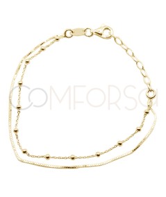 Bracciale veneziana con perline 15cm + 3cm argento 925