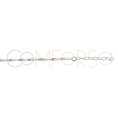 Bracciale Singapore 2.2mm 15cm + 3cm Argento 925