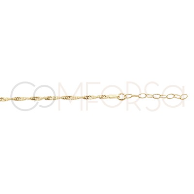 Bracciale Singapore 2.2mm 15cm + 3cm Argento 925