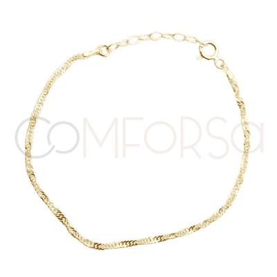 Bracciale Singapore 2.2mm 15cm + 3cm Argento 925