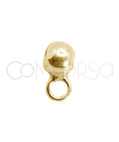 Sfera 3mm con anello e silicone in argento placcato oro