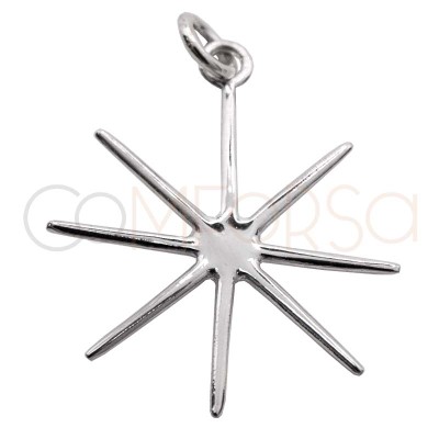 Ciondolo asterisco 20mm Argento placcato oro