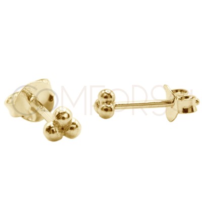 Mini orecchino 3 palline 3mm Argento 925