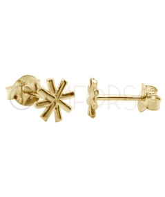 Mini orecchino asterisco 6mm Argento 925 placcato oro