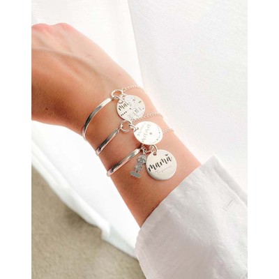 BRACCIALE IN ARGENTO 925°° E DIAMANTE CON FRASE PERSONALIZZATA