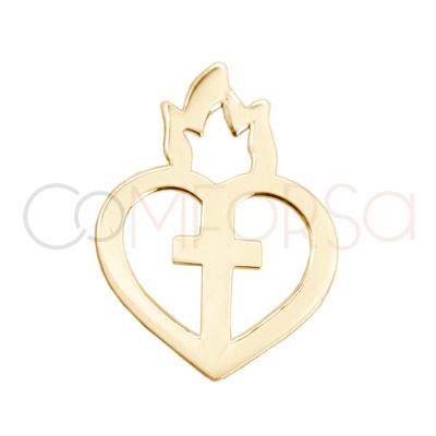 Distanziatore Sacro Cuore di Gesù 11 x 17mm Argento 925