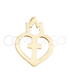 Distanziatore Sacro Cuore di Gesù 11 x 17mm Argento 925