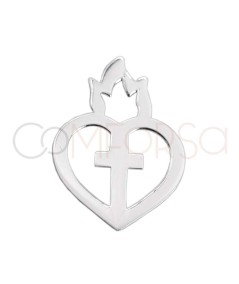 Distanziatore Sacro Cuore di Gesù 11 x 17mm Argento 925